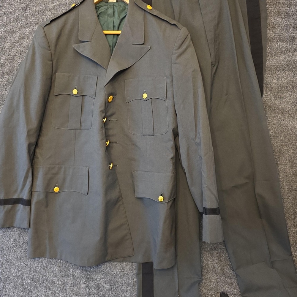Vtg Superior Coat Co Suit Mens 42 34x34 Green Wool Army 2 Piece Jacket Pants